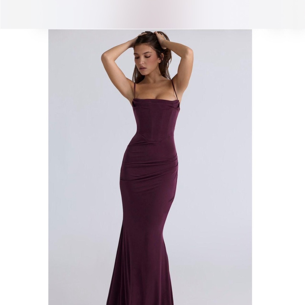 Elegant Plum Strapless Mermaid Dress